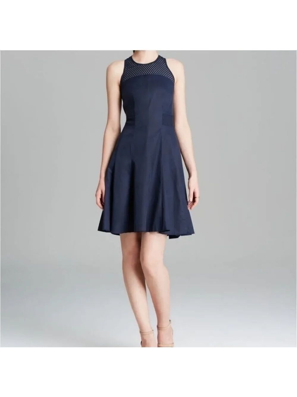 Rebecca Taylor Laser Cut Flare Midi Dress